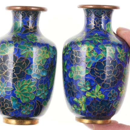 c1900 Chinese Republic Period Cloisonne Vases pair