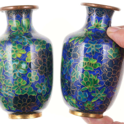 c1900 Chinese Republic Period Cloisonne Vases pair