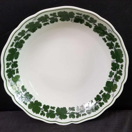 Meissen Full Green Vine Serving Bowls 9.25" oval and 10"