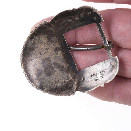 David Reeves Navajo stamped sterling belt buckle