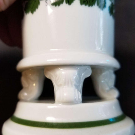 Meissen Full Green Vine vase//match Toothpick Holder Ash Tray