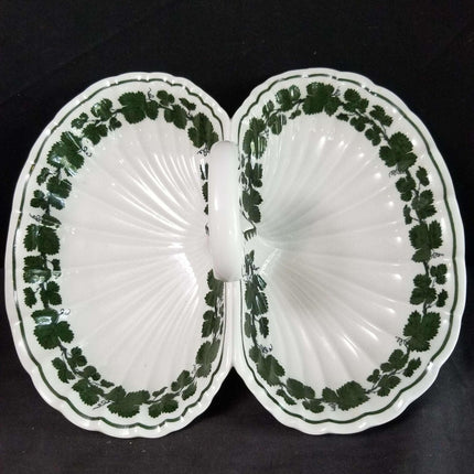 Meissen Full Green Vine Relish 11,5 "x 9,25"