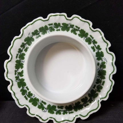 Meissen Full Green Vine Butter/Cheese Dish with lid