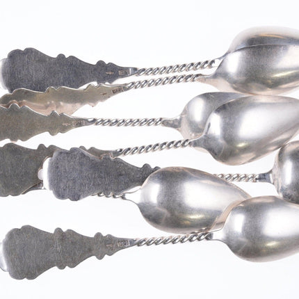 7 antichi cucchiai da tazzina in argento olandese