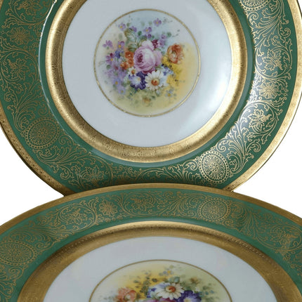 c1930 Pickard-Heinrich Gold Encrusted Service Plate set 10 7/8" (5)