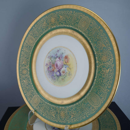 c1930 Pickard-Heinrich Gold Encrusted Service Plate set 10 7/8" (5)