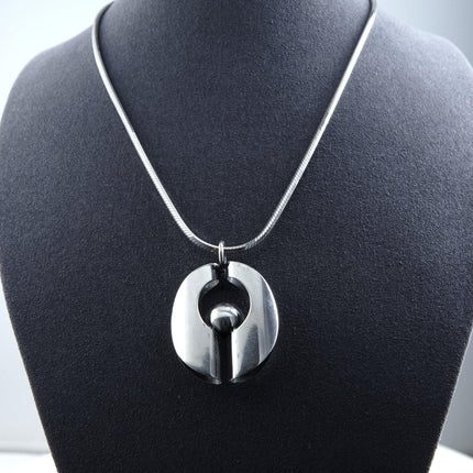 1950's Kupittaan Kulta  Elis Kauppi Modernist Scandinavian sterling silver penda