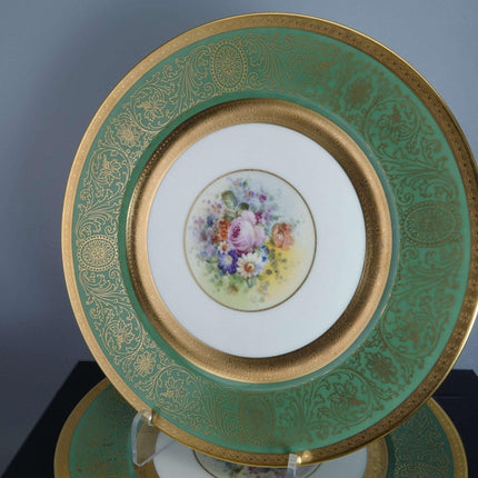 c1930 Pickard-Heinrich Gold Encrusted Service Plate set 10 7/8" (5)