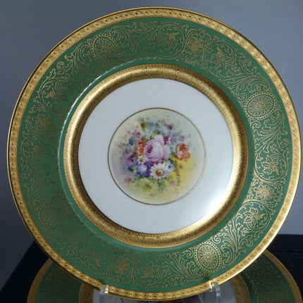 c1930 Pickard-Heinrich Gold Encrusted Service Plate set 10 7/8" (5)