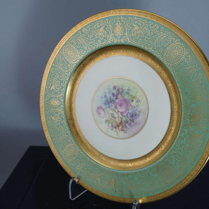 c1930 Pickard-Heinrich Gold Encrusted Service Plate set 10 7/8" (5)