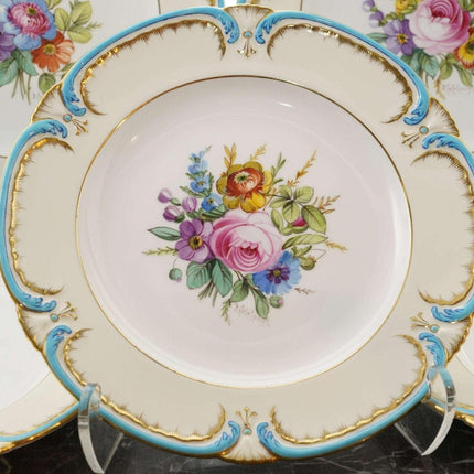 c1920 Joseph Colclough Minton Hand painted dinner plate set (5)