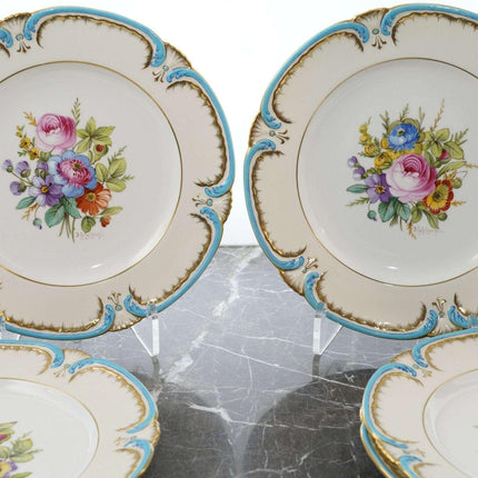 c1920 Joseph Colclough Minton Hand painted dinner plate set (5)