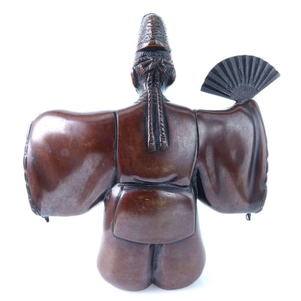 c1900 Meiji Period Noh Actor Japanese Bronze Okimono