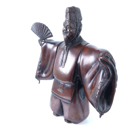 c1900 Meiji Period Noh Actor Japanese Bronze Okimono
