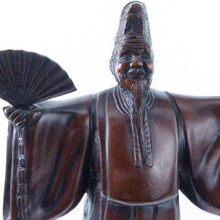 c1900 Meiji Period Noh Actor Japanese Bronze Okimono