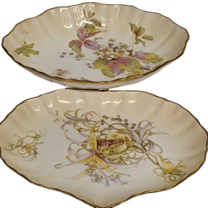 c1884 Royal Doulton Botanical Desert Serving pieces 2 pc