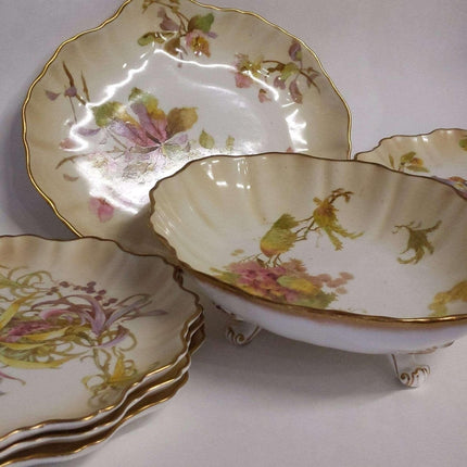 c1884 Royal Doulton Botanical Desert Service 8 pc