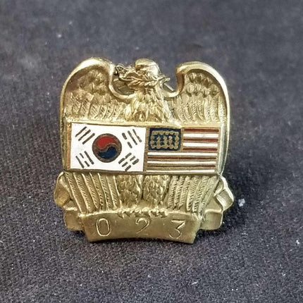 Koreanisches Kriegsabzeichen, 14 Karat Gold massiv, 5,6 Gramm