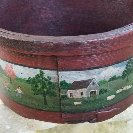 1800's Shaker Pantry Box Painted by listed Artist Betty Fischer (1931-2016)