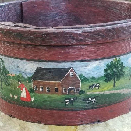 1800's Shaker Pantry Box Painted by listed Artist Betty Fischer (1931-2016)