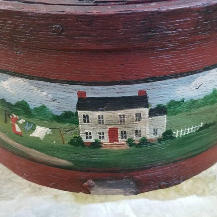1800's Shaker Pantry Box Painted by listed Artist Betty Fischer (1931-2016)