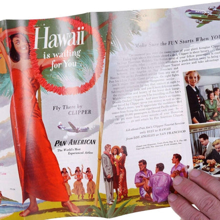 c1952 Reisebroschüren für Hawaii-Inseln Inter Island Pan American Airlines, United Airlines