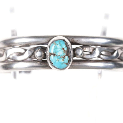 Vintage Navajo sterling turquoise cuff bracelet