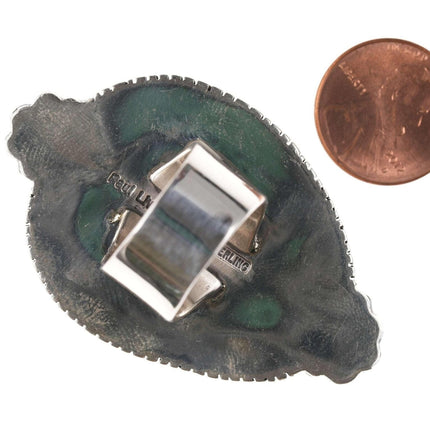 sz6 Paul Livingston Navajo Sterling ber Turquoise Ring