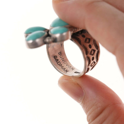 sz8.5 Donovan Cadman Navajo Sterling Campitos Turquoise Ring