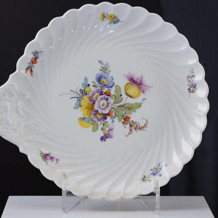 Nymphenburg 1012 Hand Painted Dresden Flowers pattern graduated handled trays