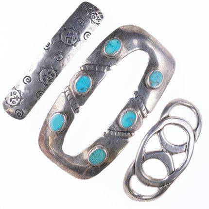 3 pezzi di capelli vintage Navajo Sterling