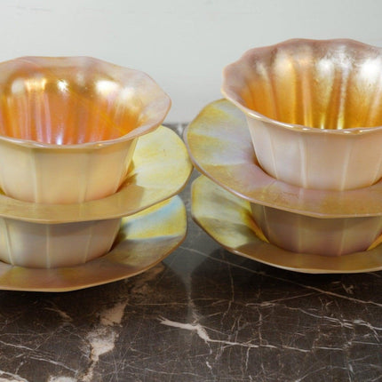 1920's Steuben Aurene Calcite bowls and underplates