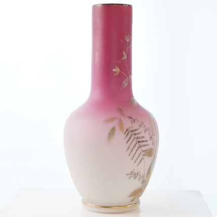 c1890 Bohemian Peachblow Enameled vase