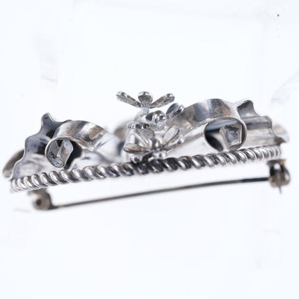 1940's Hobe Sterling Modernist brooch with flowers