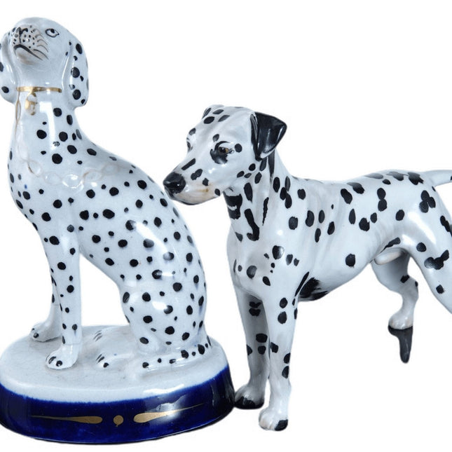 c1850 斯塔福德郡 c1940 皇家道尔顿英国陶瓷斑点狗雕像