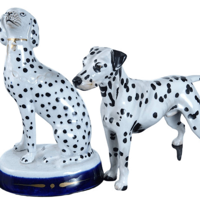 c1850 Staffordshire c1940's Royal Doulton British Ceramic Dalmation figures