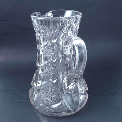 c1900 EAPG Formgeblasener Wasserkrug Frühes amerikanisches Musterglas