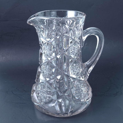 c1900 EAPG Formgeblasener Wasserkrug Frühes amerikanisches Musterglas