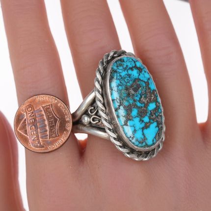 sz15 AE Vintage Southwestern Sterling and turquoise ring