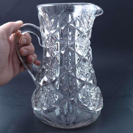 c1900 EAPG Formgeblasener Wasserkrug Frühes amerikanisches Musterglas