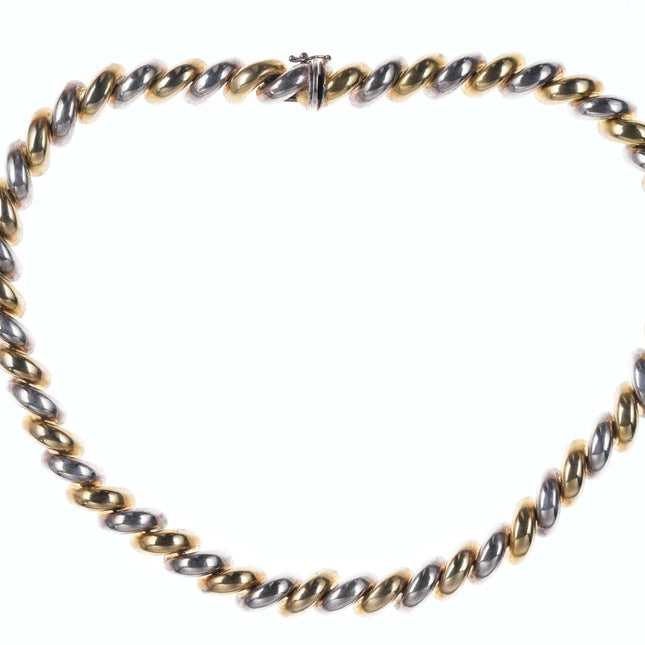 Retro-Halskette aus italienischem Sterling/Vermeil