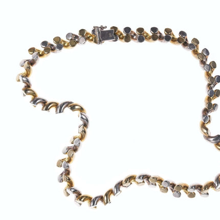 Retro-Halskette aus italienischem Sterling/Vermeil