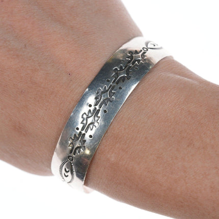 6.5" Vintage Navajo Stamped silver bracelet