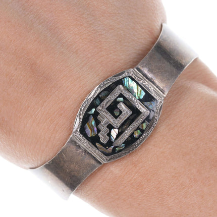 Vintage Southwestern Mexican Sterling abalone cuff
