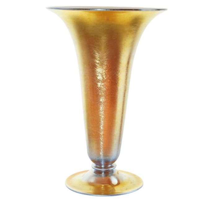 1920 年代 Steuben Aurene 有脚喇叭形大花瓶形状