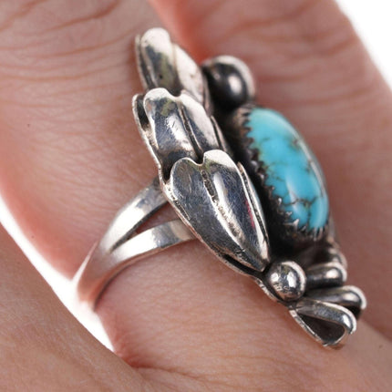 sz7 J.M. Haley Native American sterling/turquoise ring