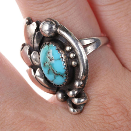 sz7 J.M. Haley Native American sterling/turquoise ring