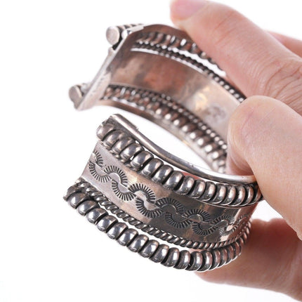 6,5" südwestliches mexikanisches Armband aus Sterlingsilber mit gedrehtem Draht