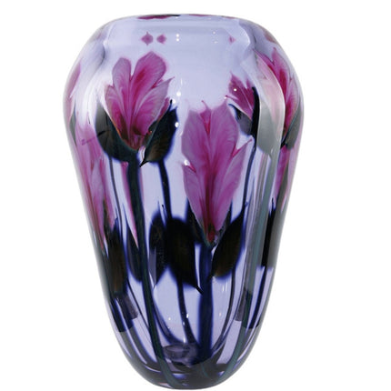 Enormous Daniel Lotton Multi-Flora art glass vase