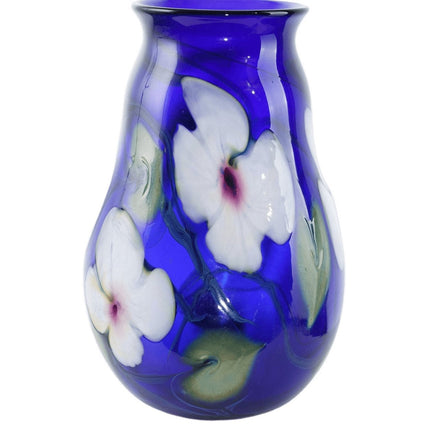 Charles Lotton(1935-2021) Multi-Flora cobalt blue vase 1979
